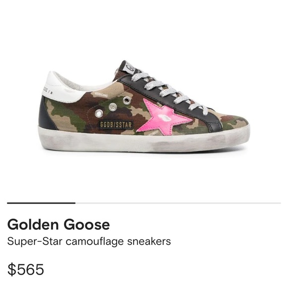 Golden Goose Shoes - Golden Goose Super-Star Camouflage Sneakers with Pink Star